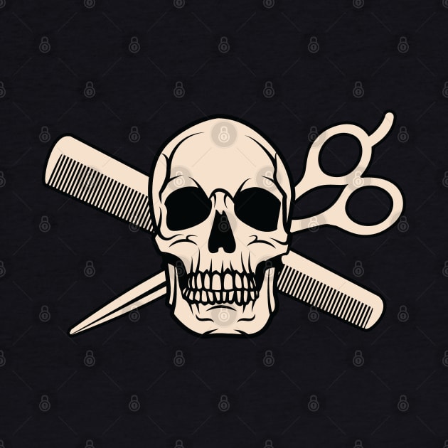 Skull, Scissors & Comb - Barber Graphic by Graphic Duster